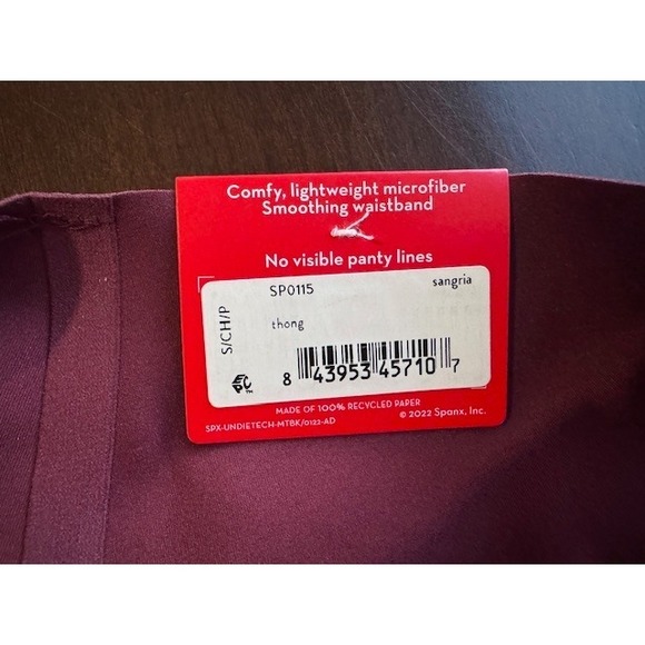 NWT SPANX undie-tectable wine sangria thong Size Small - Picture 8 of 8